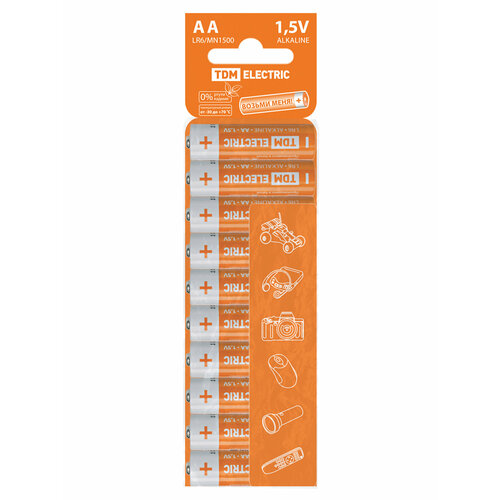 Элемент питания LR6 AA Alkaline 1,5V SC-10 TDM (упак. 10 шт)