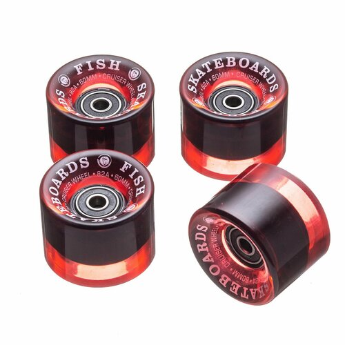 Набор светящихся колес для скейтборда (пенни борда) 4 шт . Fish Skateboards