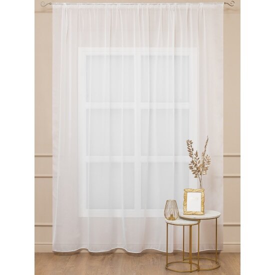 Тюль Amore Mio однотонный креп белый 300х280 (73651)