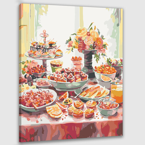 Картина по номерам 50х40 Праздничный фуршет василенко сергей праздничный стол и фуршет