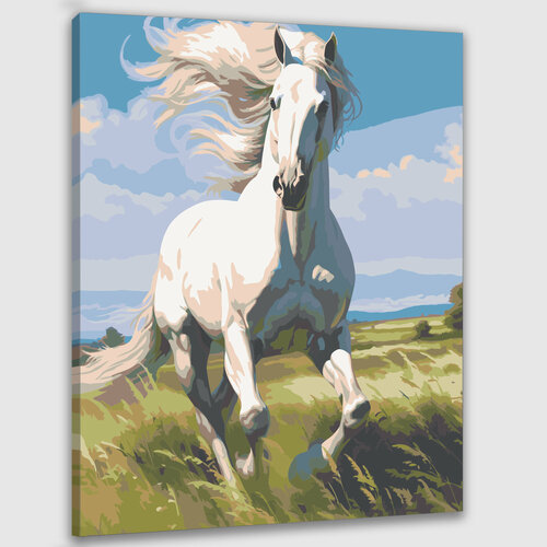 Картина по номерам 50х40 Белая Лошадь картина по номерам две картинки colibri девушка и белая лошадь