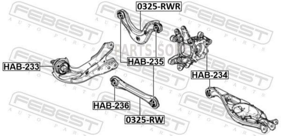 FEBEST HAB234 Сайлентблок заднего рычага
