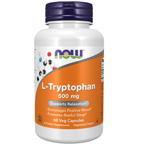 Аминокислота L-триптофан Now L-Tryptophan 500 мг, 60 капсул
