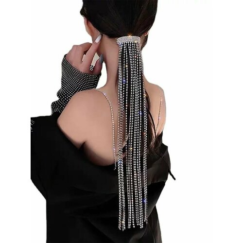 Заколка - зажим длинная для волос со стразами Сваровски 880₽