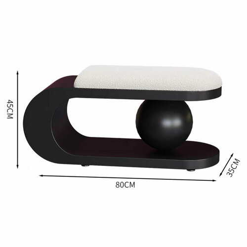 Банкетка Persia из углеродистой стали с мягкой подушкой 80см цвет черный 36720₽