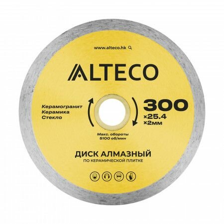 Диск алмазный по керамической плитке 300*25.4 Alteco 2мм