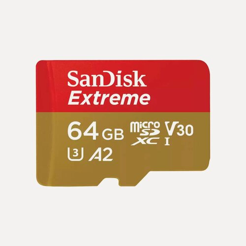 Изображение товара Карта памяти SanDisk Extreme, microSDXC, 64 ГБ, A2, V30, U3 (SDSQXAH-064G-GN6MN)