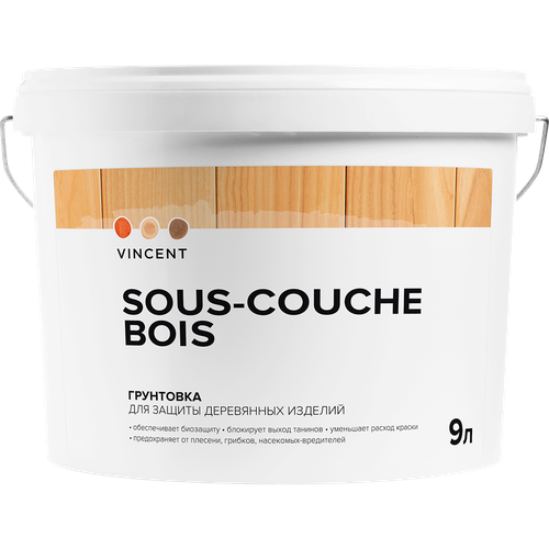 фото Грунтовка vincent sous-couche bois, 9.2 кг, 9 л, бесцветный