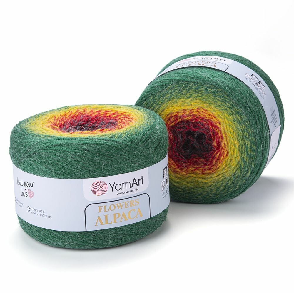 Пряжа Фловерс Альпака (Flowers Alpaca) упаковка 2 мотка 250 г. 940 м. 20% альпака 80% акрил цвет 430