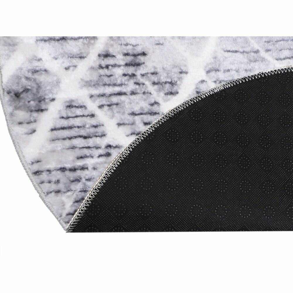 Ковер Plato Hali Parantez Class 9161 Nehir 4085 Gray&Black Овал (0.8x1.2 м)