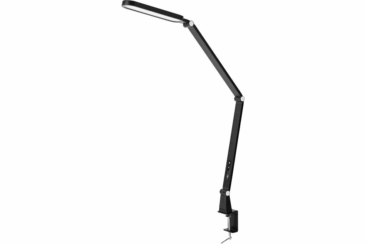 Camelion KD-860 C02 черн. LED(Свет-к наст, на струбц, 13Вт,230В,850лм, сенс. рег. ярк и