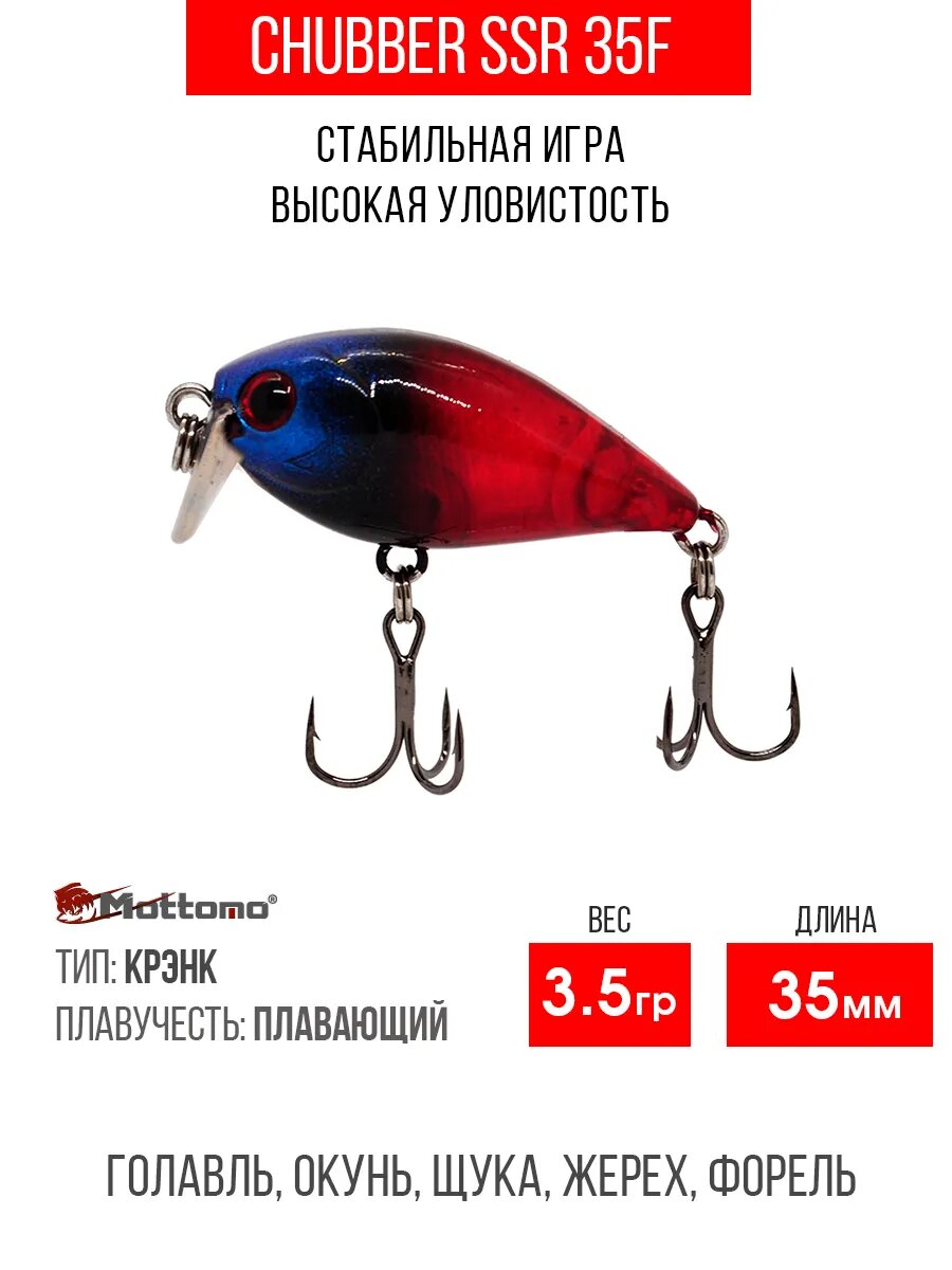 Воблер Mottomo Chubber SSR 35F 3,5g Clear Bug