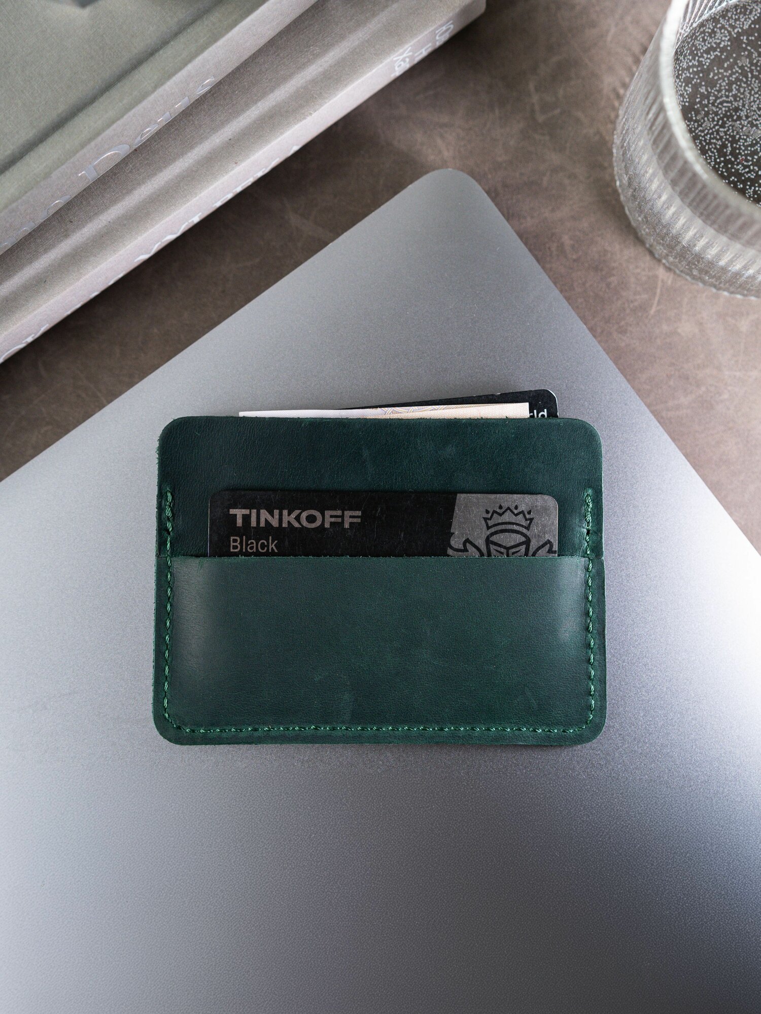 Картхолдер FILIN GOODS, фактура матовая, гладкая, зеленый — фото 1
