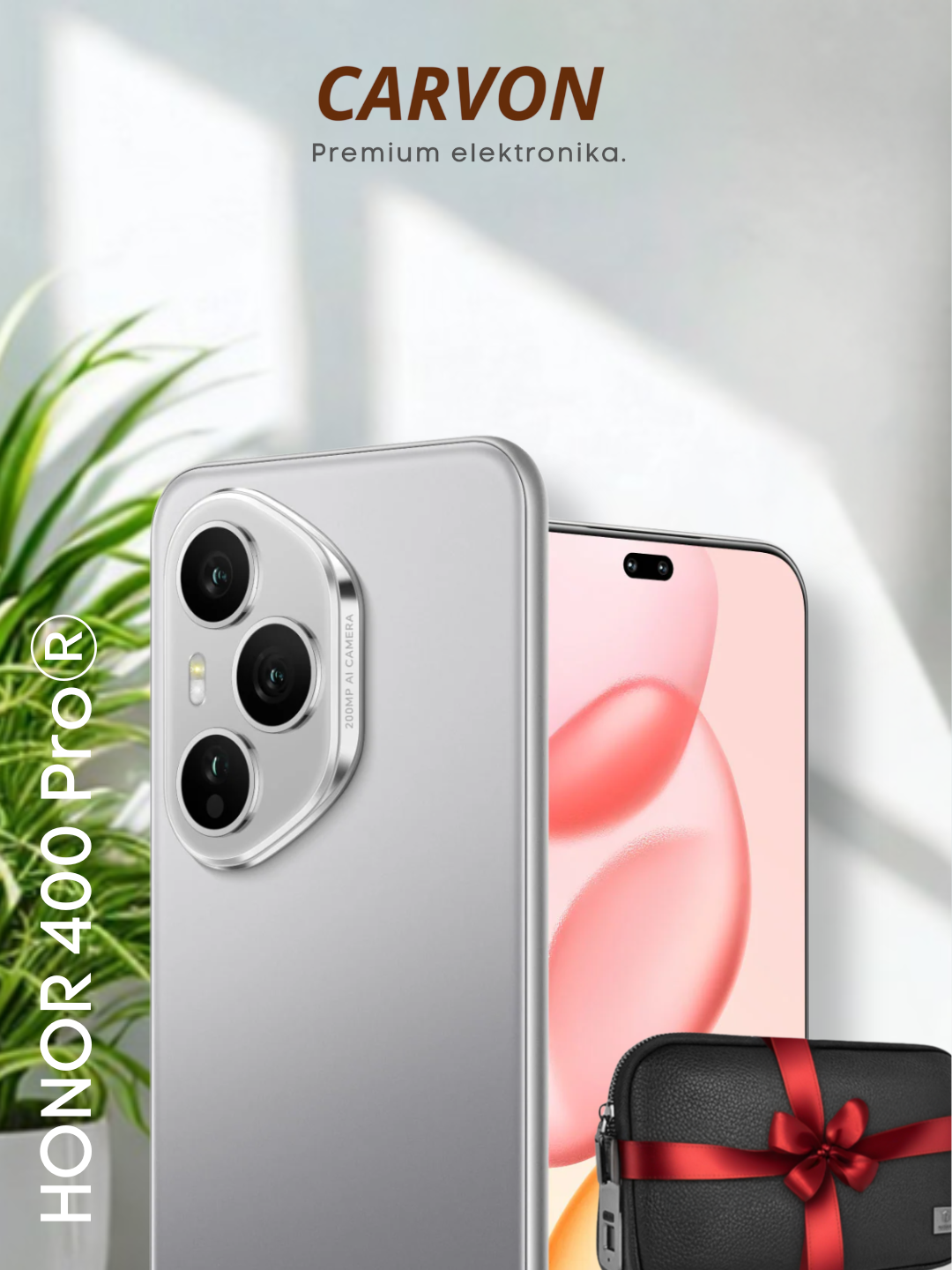 Смартфон Honor 400 Pro 5g, 12 ГБ/512 ГБ, AMOLED 120 Гц, IP68/69, защита от воды и пыли на глубине до 1,5 м в течение 30 мин Чипсет Qualcomm SM8650-AB Snapdragon 8 Gen 3, серый цвет + подарок Премиум-кошелек с разблокировкой по отпечатку пальца