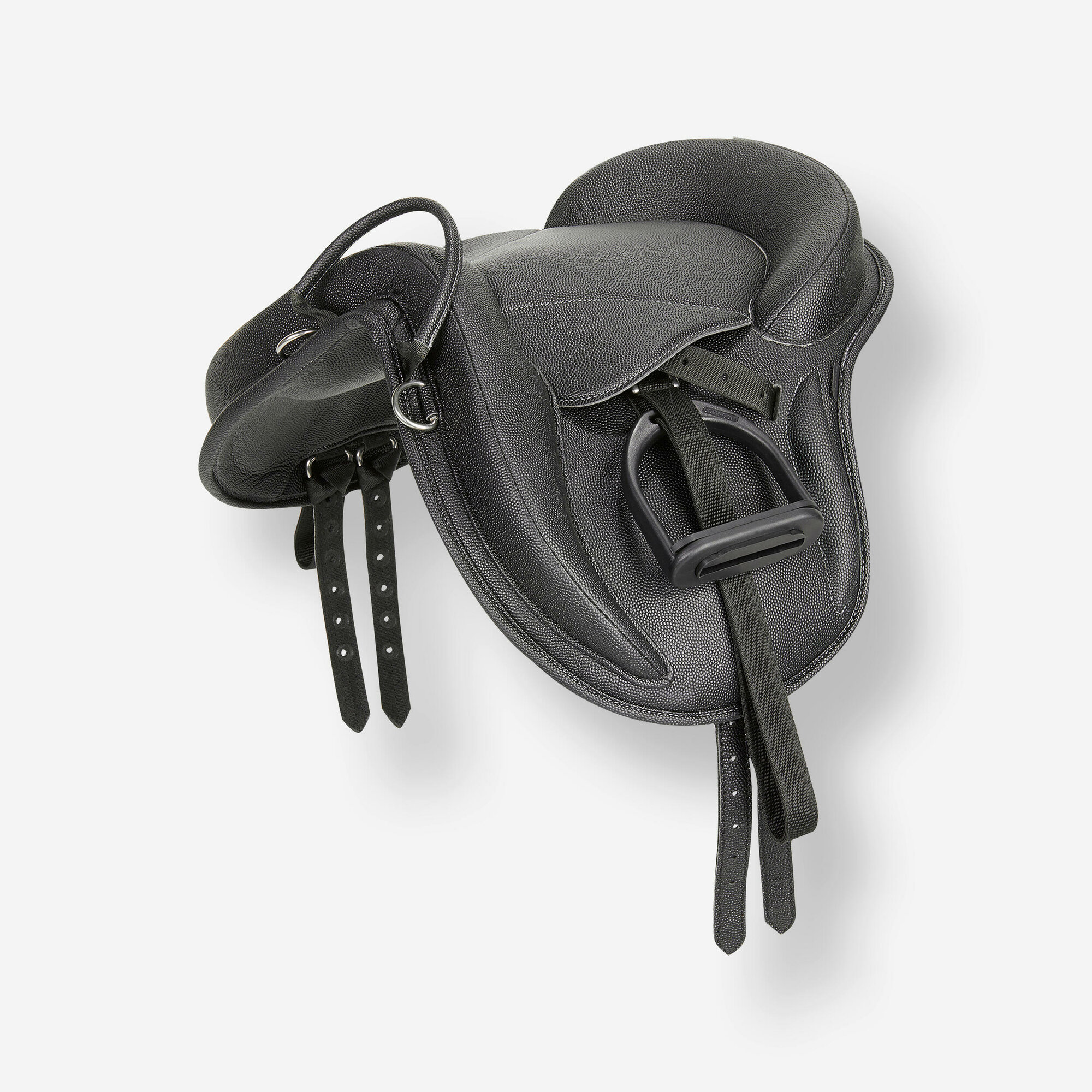 Decathlon Седло для верховой езды Fouganza 100, для пони, 10", черное