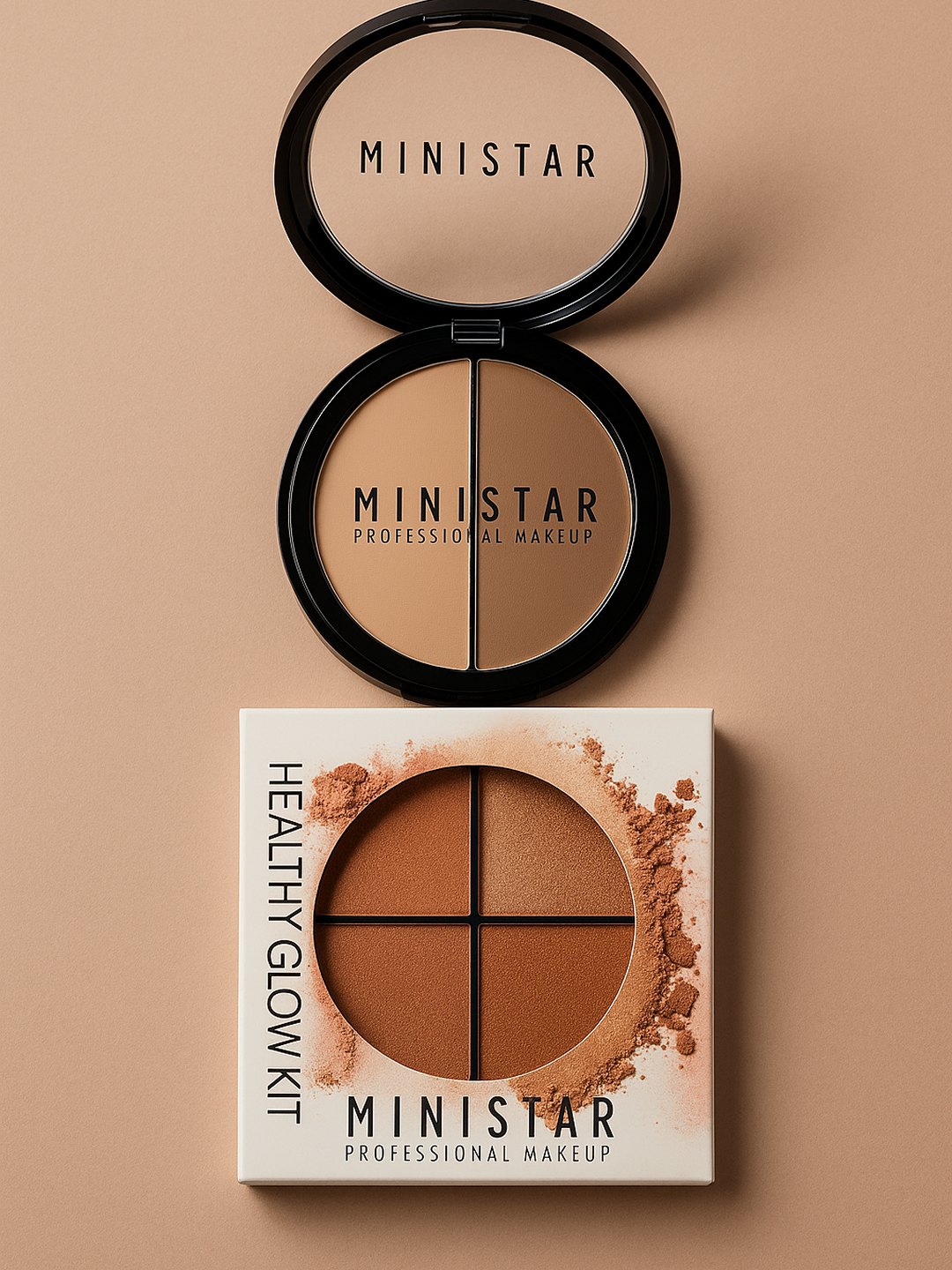 Пудра MINISTAR Healthy Glow, рассыпчатая, светоотражающая, бежевая