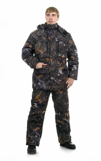 Костюм Таёжник утепленный мужской для охоты и рыбалки 100 % полиэстер Ель р.48-50/ 170-176