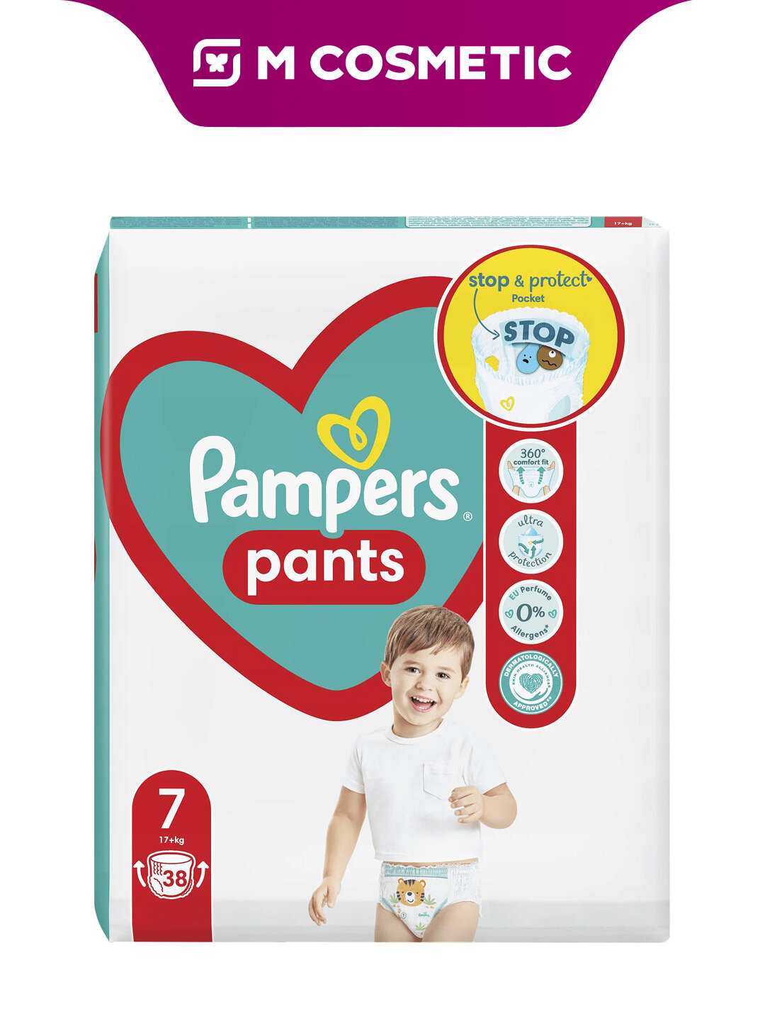 Подгузники-трусики "Pampers Pants", размер 7 (от 17 кг), 38 штук