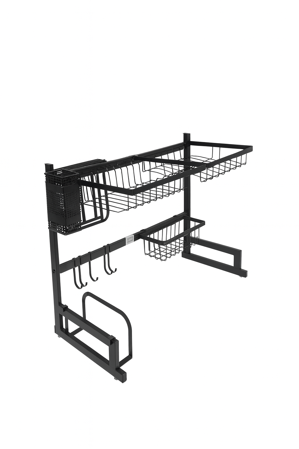 Металлическая сушилка для посуды, устанавливаемая над раковиной, черного цвета