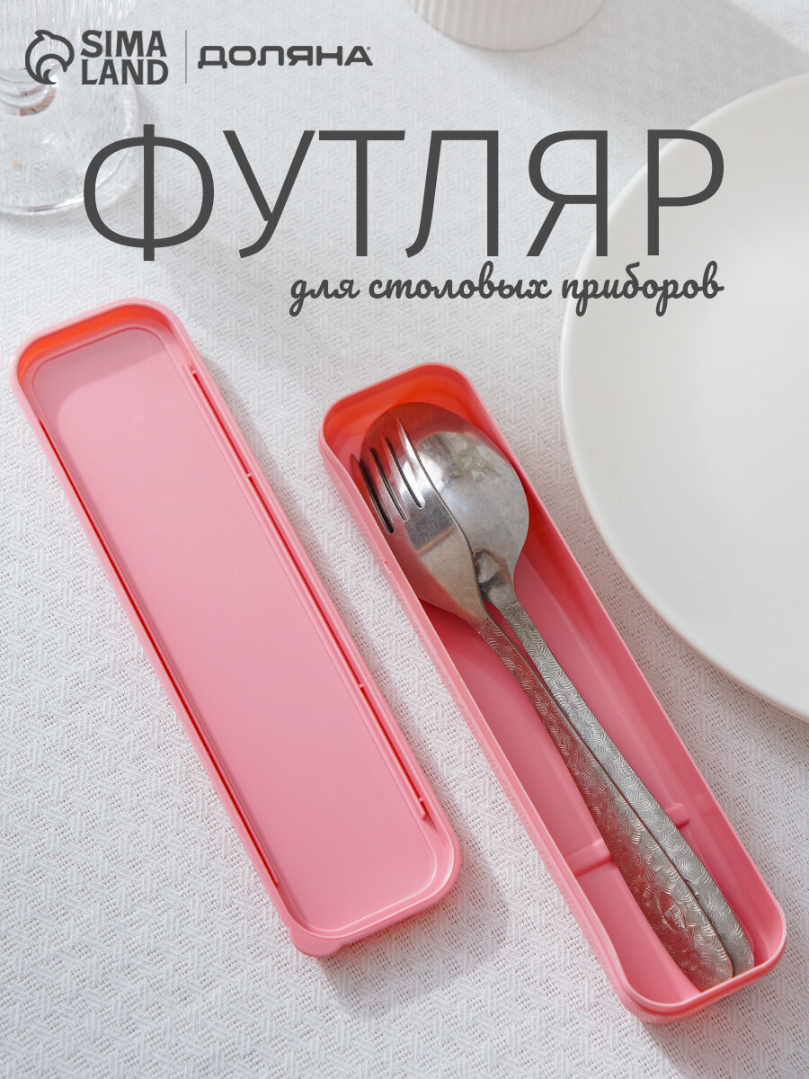 Футляр для столовых приборов Доляна, 21×5,5×2,2 см, цвет микс