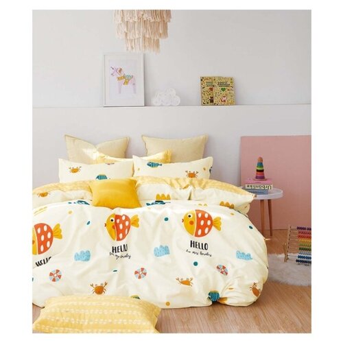 фото Постельное белье 1.5-спальное tango twill tpig4-1117, сатин, 50 х 50 и 70 х 70 см желтый