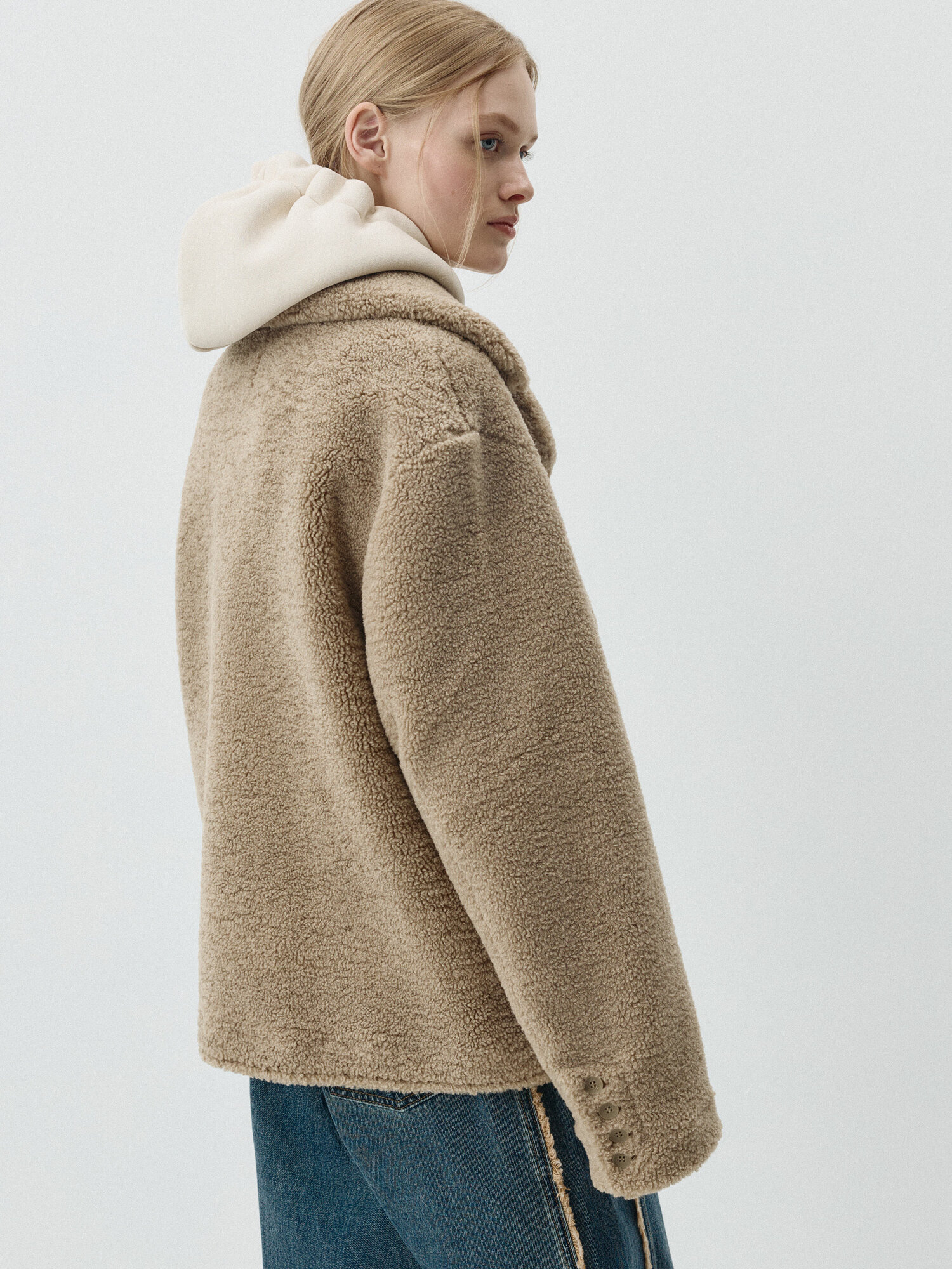 Шуба Sela, размер M INT, нуга светлая — фото 1