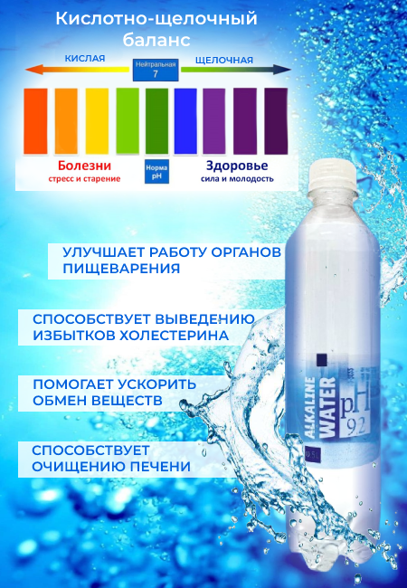 Питьевая щелочная вода pH 9,2 негазированная 8 шт по 0,5 л Alkaline water - фотография № 2