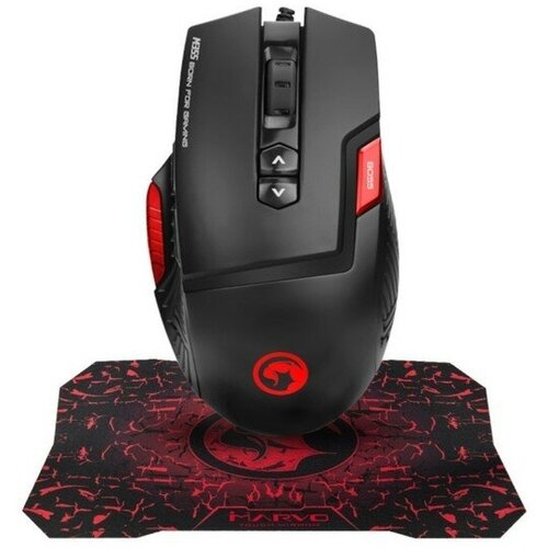Игровой набор Marvo M355G1 мышь проводнаяковрик 7200 dpi цвет черно-красный 9855462 124600₽