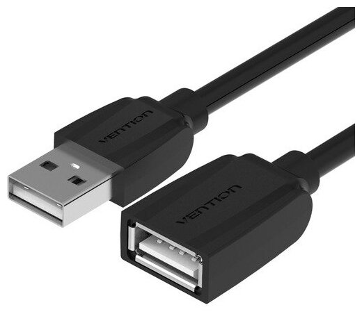 Кабель интерфейсный USB 2.0 удлинитель Vention AM-AF VAS-A44-B050 0,5 м, Black Edition