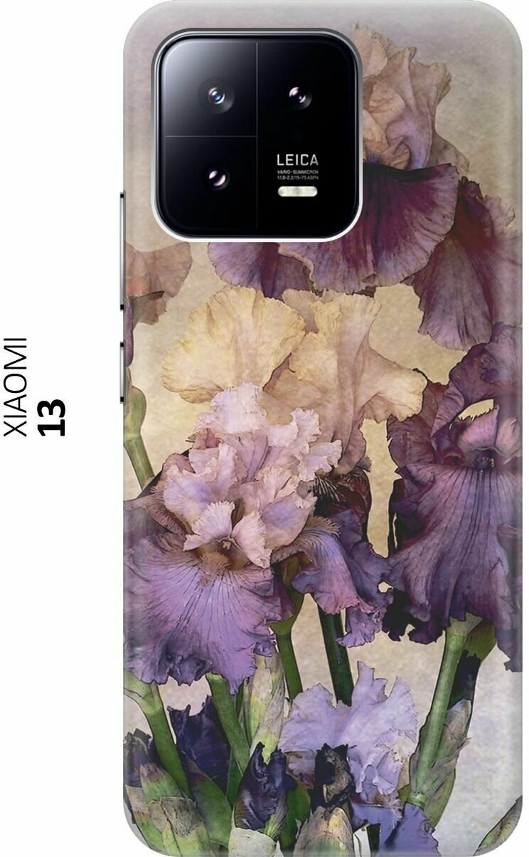 Силиконовый чехол Фиолетовые цветы на Xiaomi 13 / Сяоми 13
