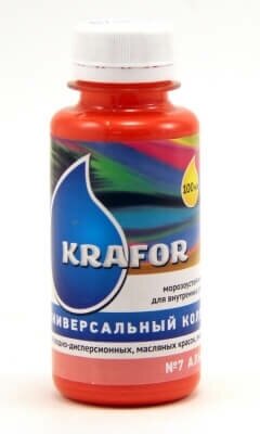 Универсальный колер Krafor № 7 алый 0.1 л 32156 - фотография № 6