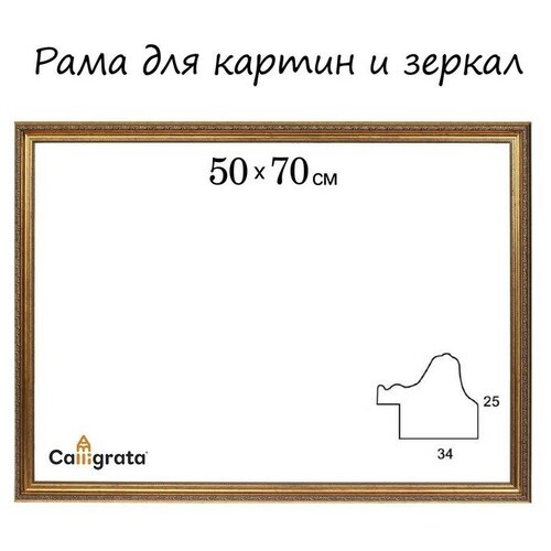 подушка размер 50 х 70 см Calligrata Рама для картин (зеркал) 50 х 70 х 3.3 см, пластиковая, Dorothy золотая