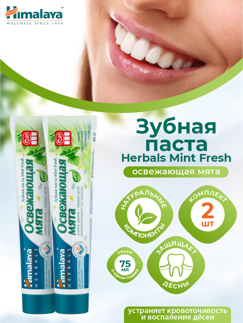 Зубная паста Himalaya Herbals Mint Fresh Свежая мята 75 мл. х 2 шт.