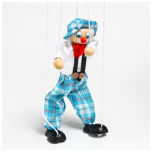 игрушка на пружинке клоун в шляпе Дергунчик - марионетка на ниточках Клоун в шляпе, цвета микс