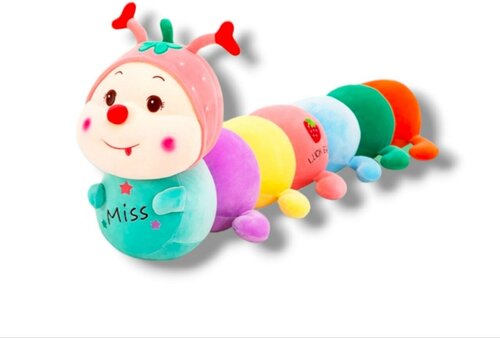 Мягкая игрушка обнимашка длиннаяГусеница 120 см разноцветная