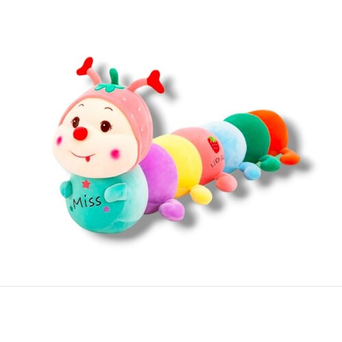 Мягкая игрушка обнимашка длиннаяГусеница 90 см разноцветная мягкая игрушка гусеница разноцветная длина 80 см плюшевая разноцветная гусеница подушка