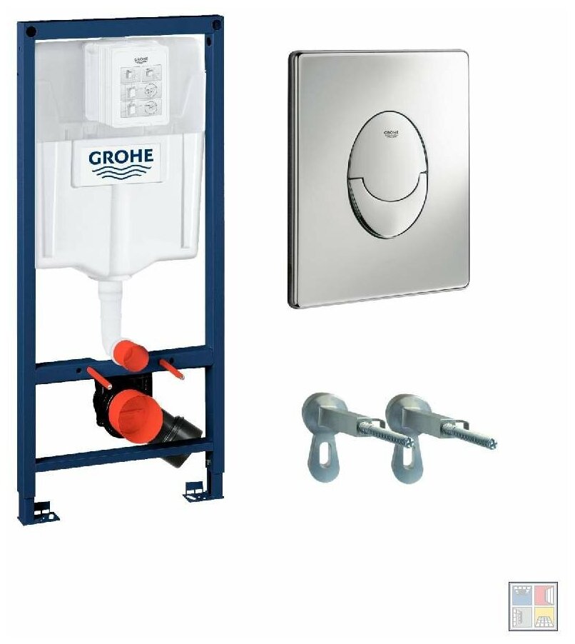 Готовый комплект: Инсталляция Grohe 38721001 овал + Унитаз подвесной AZ-0046 Azario Grado - фотография № 3