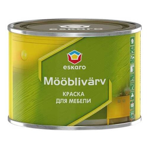 Краска акриловая Eskaro Mooblivarv полуматовая белый 0.45 л 0.65 кг