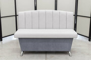 Кухонный диван Альт с ящиком, 120 х 56 см, обивка износостойкий мебельный велюр с оригинальной текстурой, цвет светло-серый / серый.
