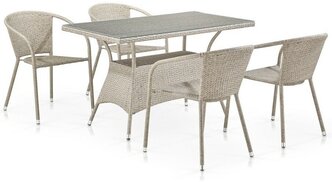 Комплект плетеной мебели Afina T198D/Y137C-W85 Latte (4+1), арт. T198D/Y137C-W85 Latte 4Pcs