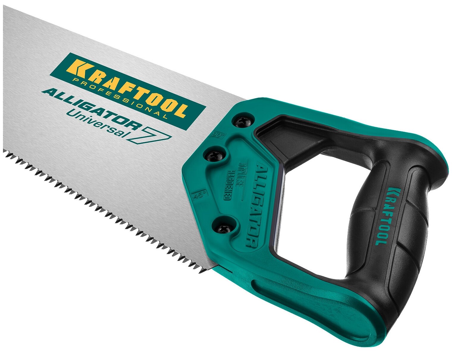 Ножовка универсальная "Alligator Universal 7", 500 мм, 7 TPI 3D зуб, KRAFTOOL