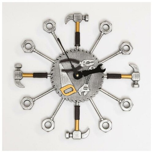 Часы настенные серия ИнтерьерИнструменты плавный ход d-16 см 37 х 37 см 2067₽