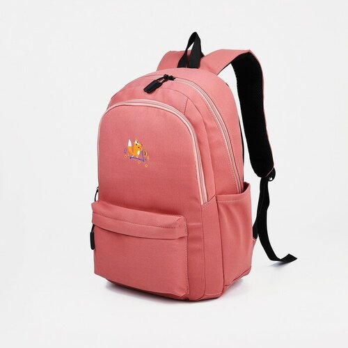 Рюкзак молодёжный из текстиля, 2 отдела на молниях, 3 кармана, цвет розовый рюкзак на молнии наружный карман цвет розовый