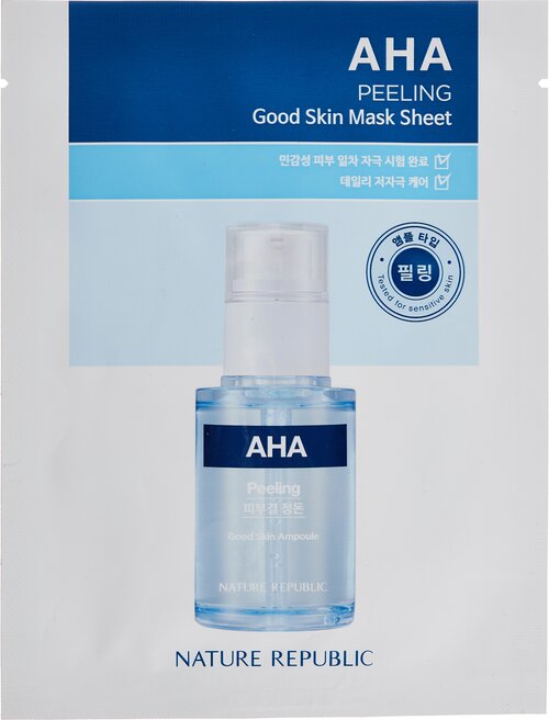 NATURE REPUBLIC Тканевая маска для лица с кислотами AHA Good Skin, 24 мл