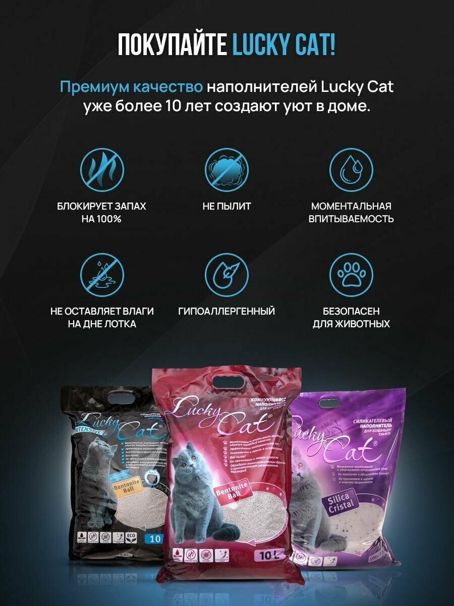 Наполнитель Lucky Cat комкующийся с ароматом Сакуры 10л/8кг, Лаки Кэт/туалет для кошек - фотография № 9