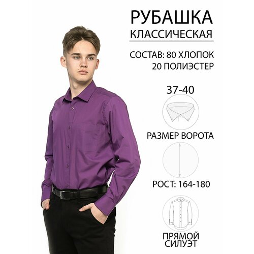 Рубашка Imperator, размер 39 ворот/164-170, фиолетовый