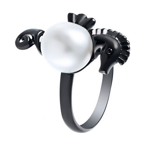 фото Element47 кольцо из серебра 925 пробы с культивированным жемчугом kr160154_ko_wp_001_blk, размер 16