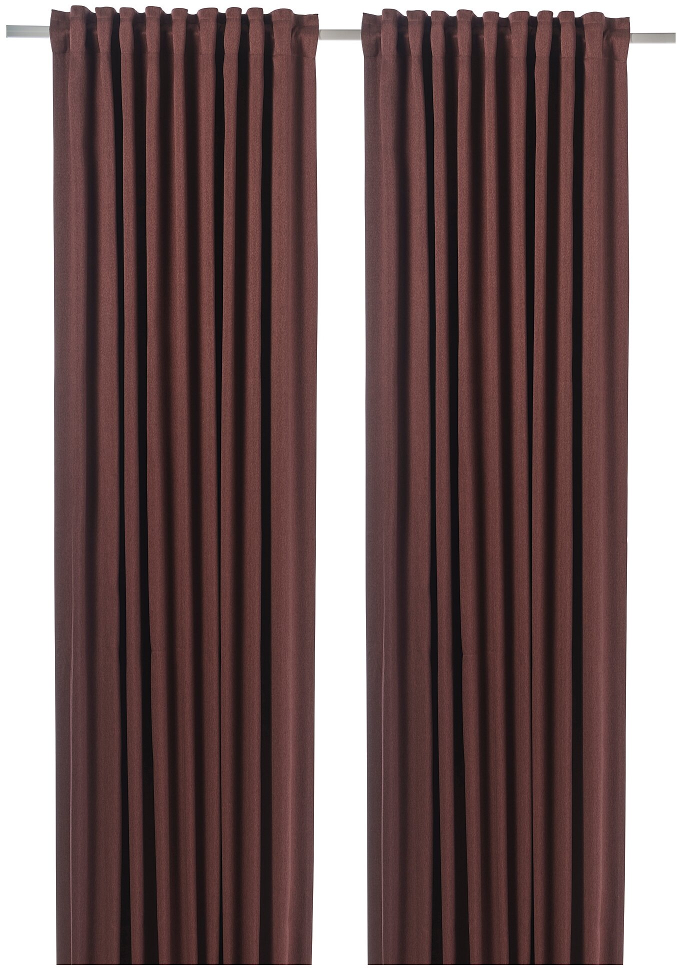 Портьеры ИКЕА БЛОХУВА на ленте, 145х300 см, 2 шт., коричнево-красный