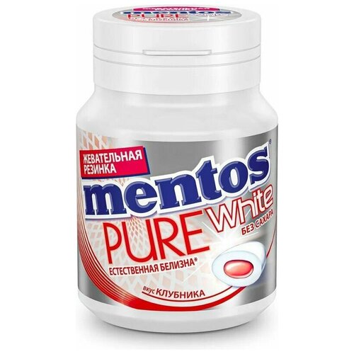 Жевательная резинка Mentos Pure White Ментос Клубника, 6 шт по 54 г