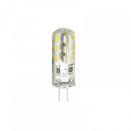 Светодиодная LED лампа General G4 3W (150lm) 4500K 4K 10*36 силикон GLDEN-G4-3-S-220-4500 651300